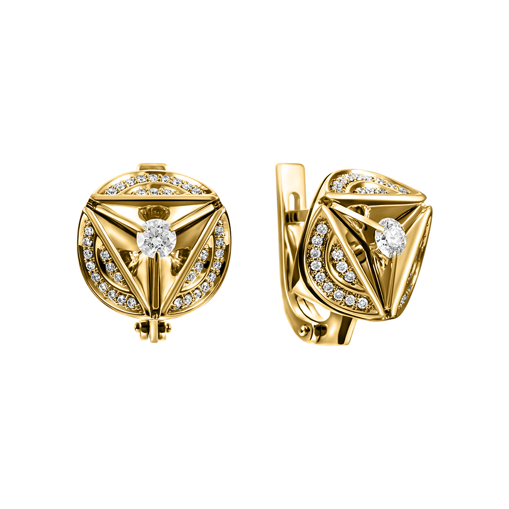 Золотые серьги с бриллиантами 0,59 карата