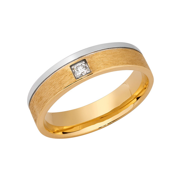 Обручальное золотое кольцо с бриллиантом 0,047 карата