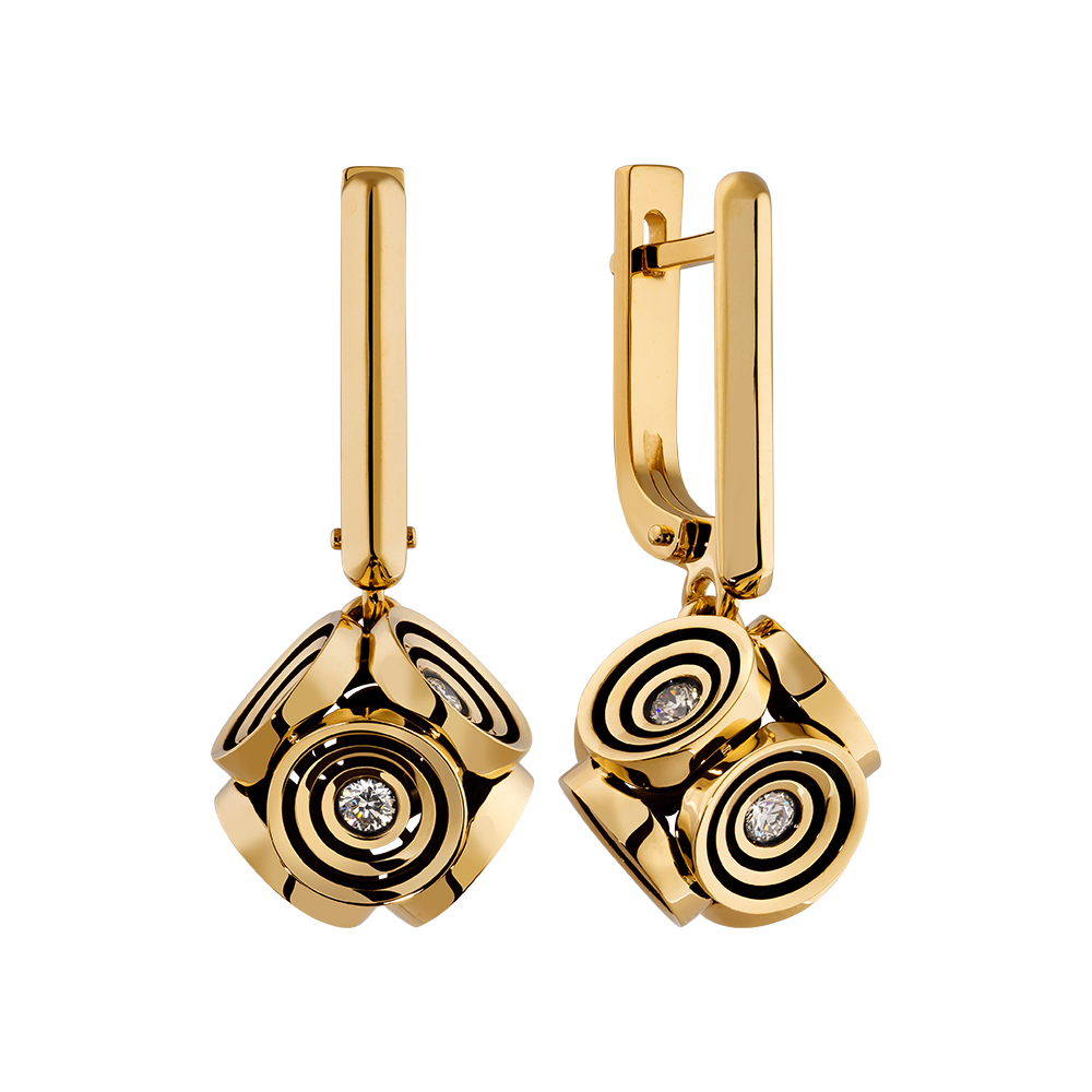 Золотые серьги с бриллиантами 0,284 карата